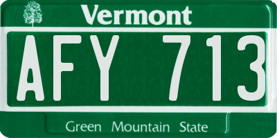 VT license plate AFY713