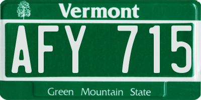 VT license plate AFY715