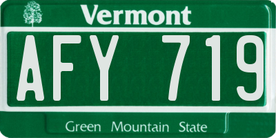 VT license plate AFY719
