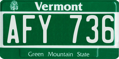 VT license plate AFY736