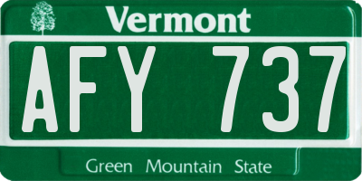 VT license plate AFY737