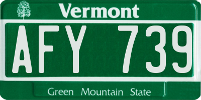 VT license plate AFY739