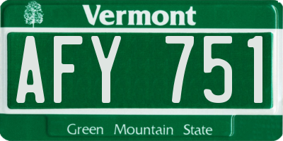 VT license plate AFY751