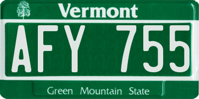VT license plate AFY755