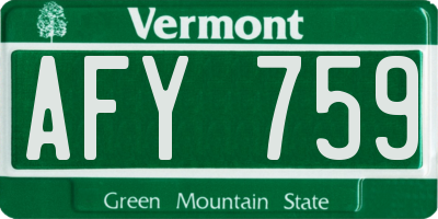 VT license plate AFY759