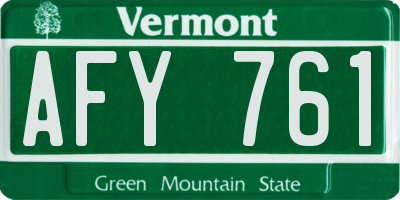 VT license plate AFY761
