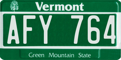 VT license plate AFY764
