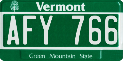 VT license plate AFY766