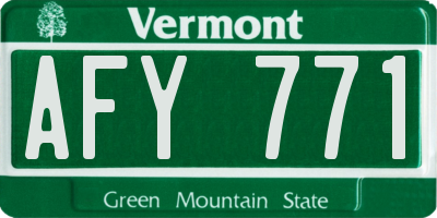 VT license plate AFY771