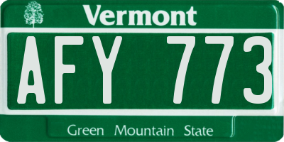 VT license plate AFY773