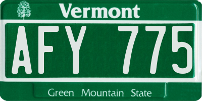 VT license plate AFY775