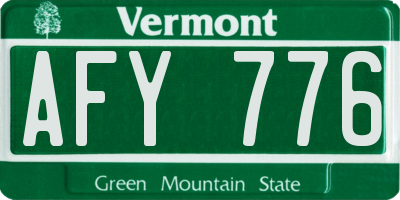 VT license plate AFY776
