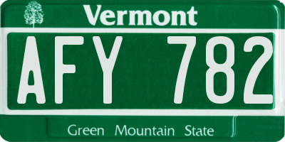 VT license plate AFY782