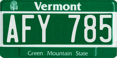 VT license plate AFY785