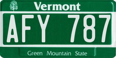 VT license plate AFY787