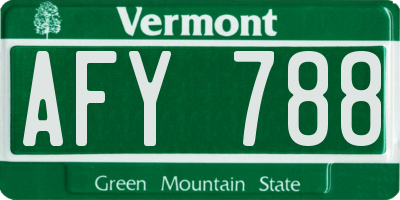 VT license plate AFY788