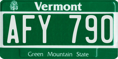 VT license plate AFY790