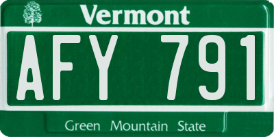 VT license plate AFY791