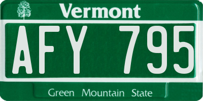 VT license plate AFY795