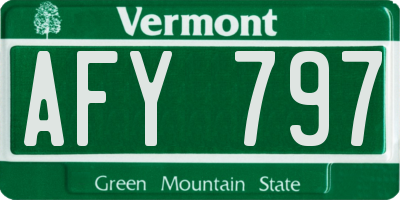 VT license plate AFY797