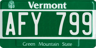 VT license plate AFY799