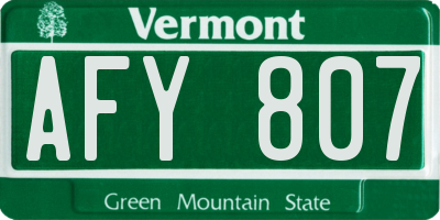 VT license plate AFY807