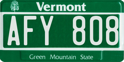 VT license plate AFY808