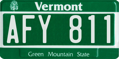 VT license plate AFY811