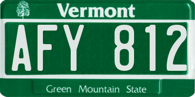 VT license plate AFY812