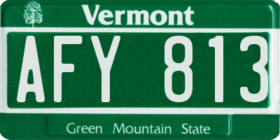 VT license plate AFY813
