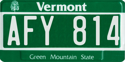 VT license plate AFY814