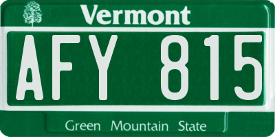 VT license plate AFY815