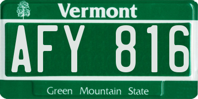 VT license plate AFY816