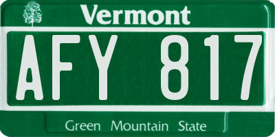 VT license plate AFY817