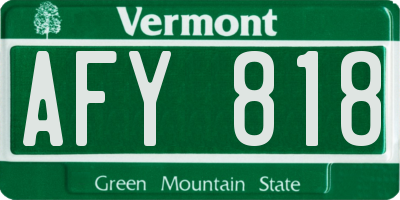VT license plate AFY818