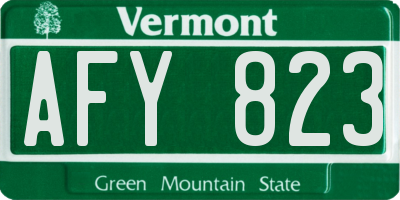 VT license plate AFY823