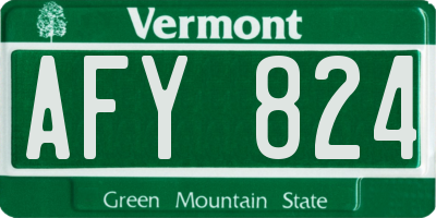 VT license plate AFY824