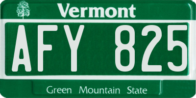 VT license plate AFY825