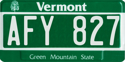VT license plate AFY827