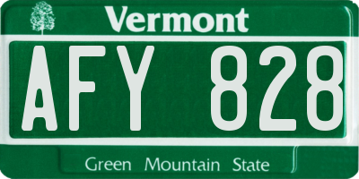 VT license plate AFY828