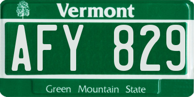 VT license plate AFY829