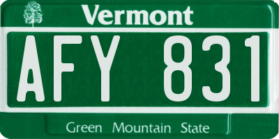 VT license plate AFY831