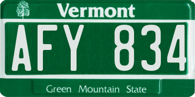 VT license plate AFY834