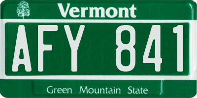 VT license plate AFY841