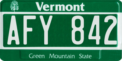 VT license plate AFY842