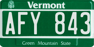 VT license plate AFY843