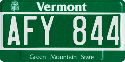 VT license plate AFY844