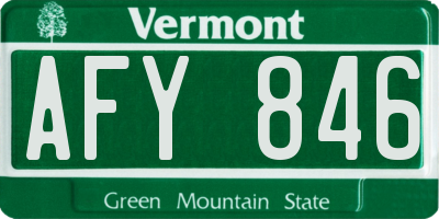 VT license plate AFY846