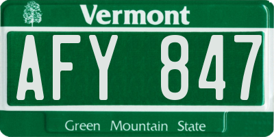 VT license plate AFY847