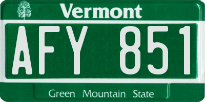 VT license plate AFY851